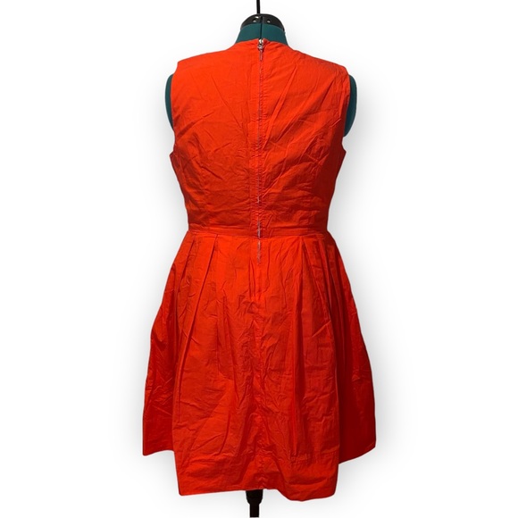GAP 100% Cotton Red Orange Sleeveless A-line Dress Size 12 - Picture 5 of 11
